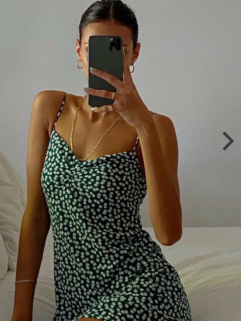 Princess Polly Dark Green Floral Mini Slip Dress